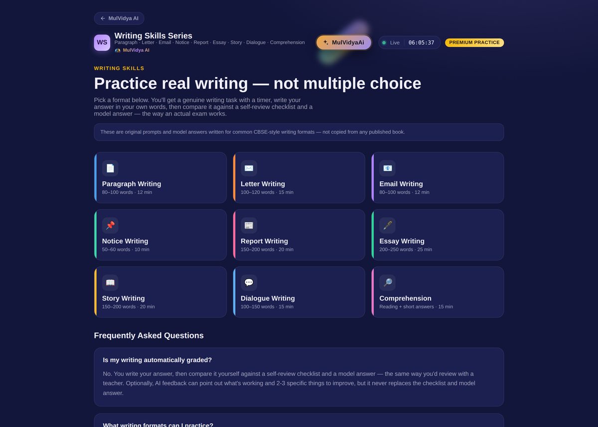 Writing practice for letters, emails, essays and reports